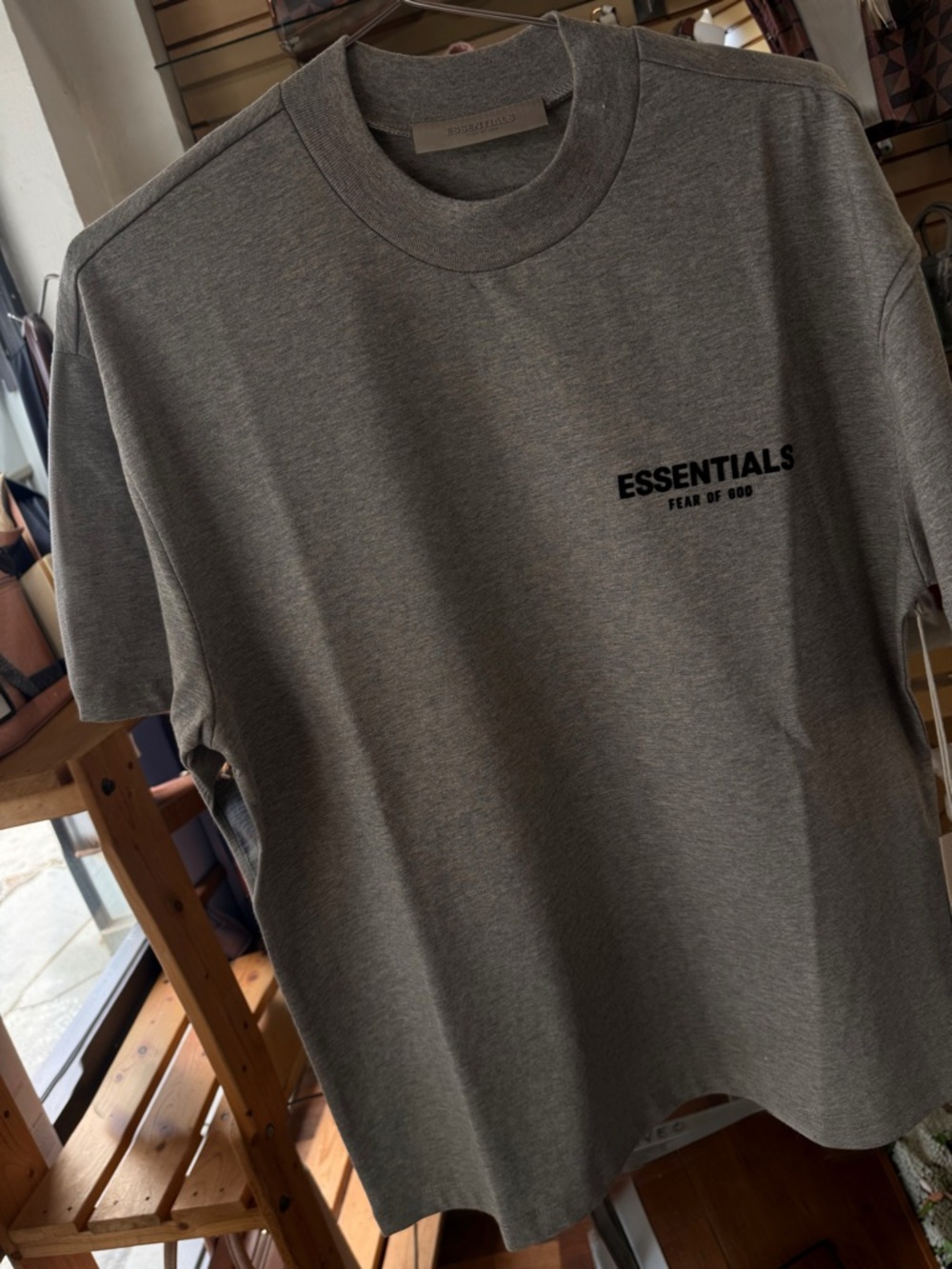 Fear of God ESSENTIALS Heather Grey T-Shirt with Logo